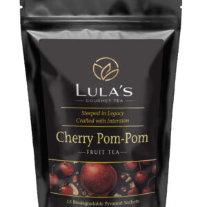 Cherry Pom-Pom fruit tea packaging