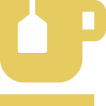 Minimalist yellow coffee cup graphic